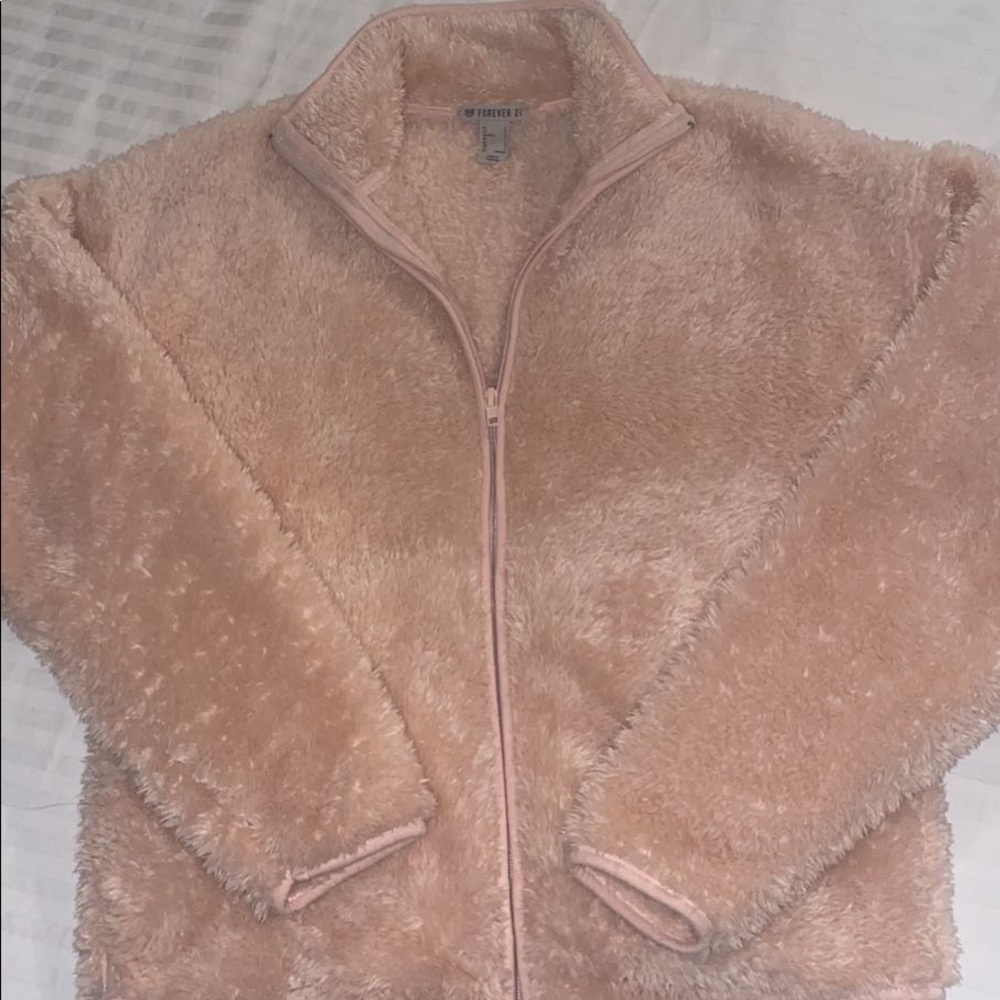 Light pink fluffy jacket from Forever 21